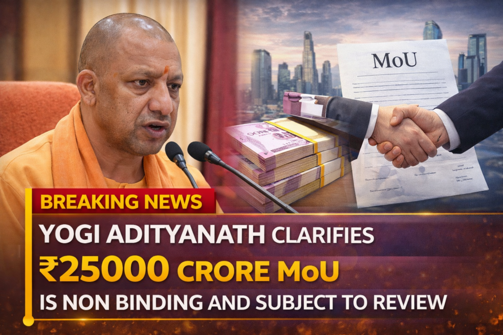 Yogi Adityanath clarifies ₹25000 crore MoU is non binding and subject to review