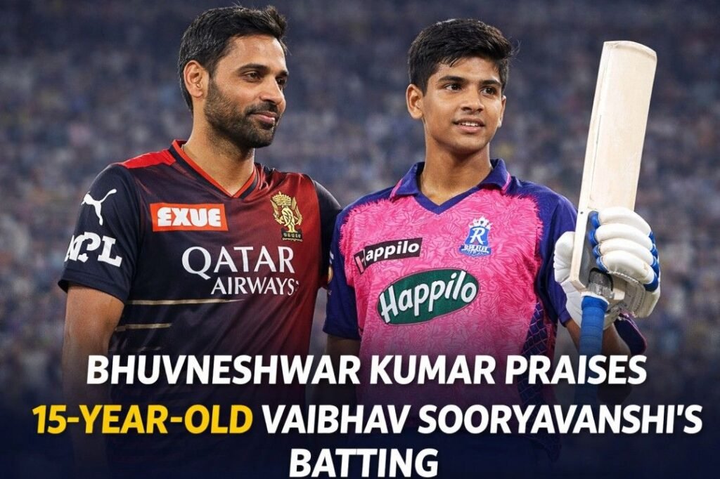 Bhuvneshwar Kumar Applauds Teenage Sensation Vaibhav Sooryavanshi for Exceptional Composure