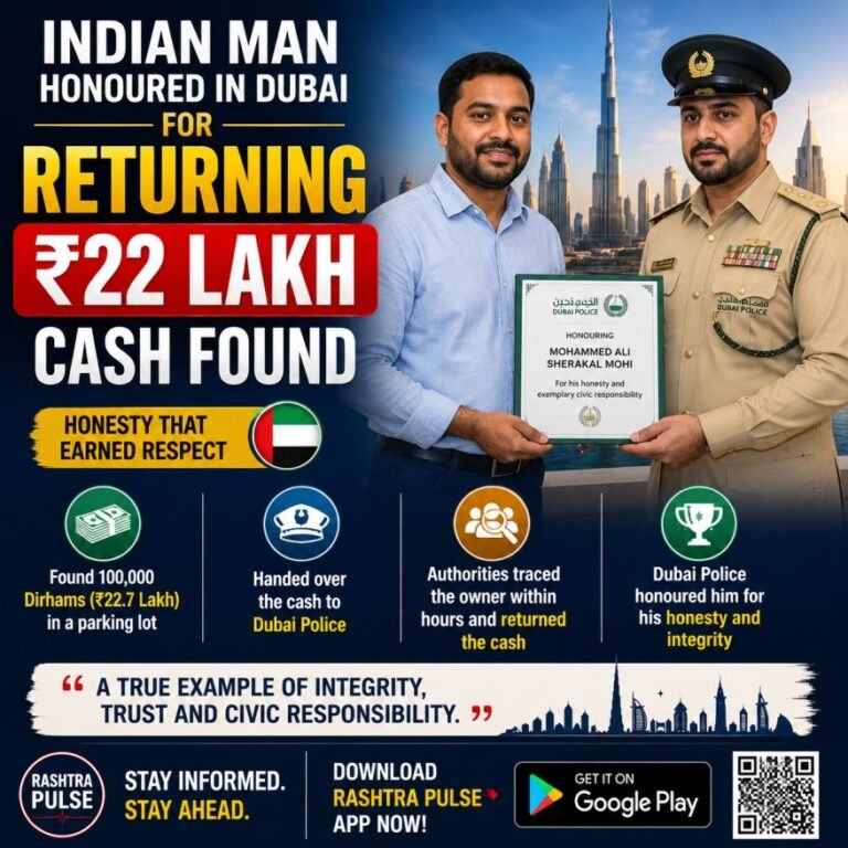 Indian Man Honoured in Dubai for Returning ₹22 Lakh Cash