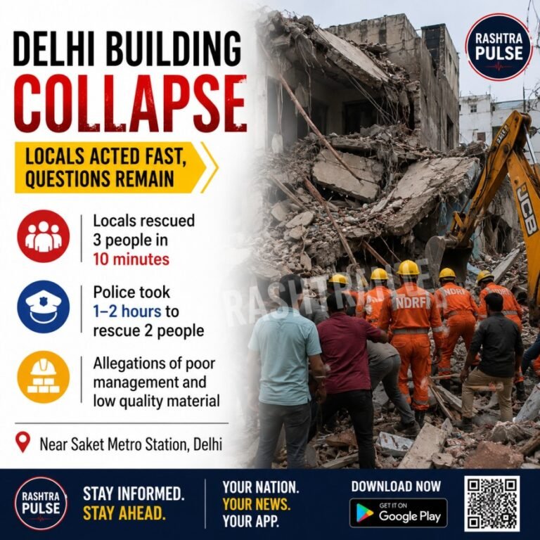 Witnesses Allege Delayed Rescue Efforts After Delhi Building Collapse Near Saket